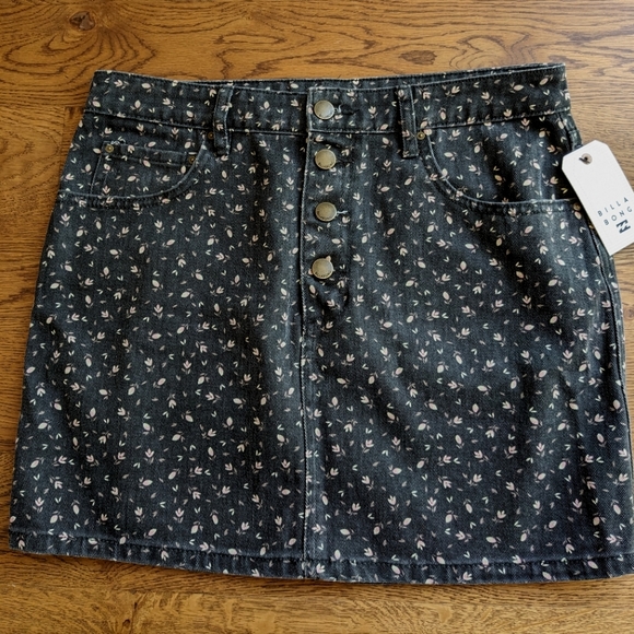 Billabong Black Jean Skirt - Picture 1 of 6